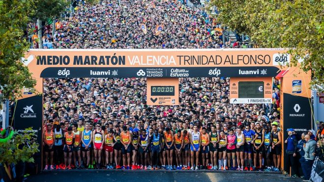 Línea de salida del Medio Maratón de València 2018. Fuente: Ayuntamiento de València