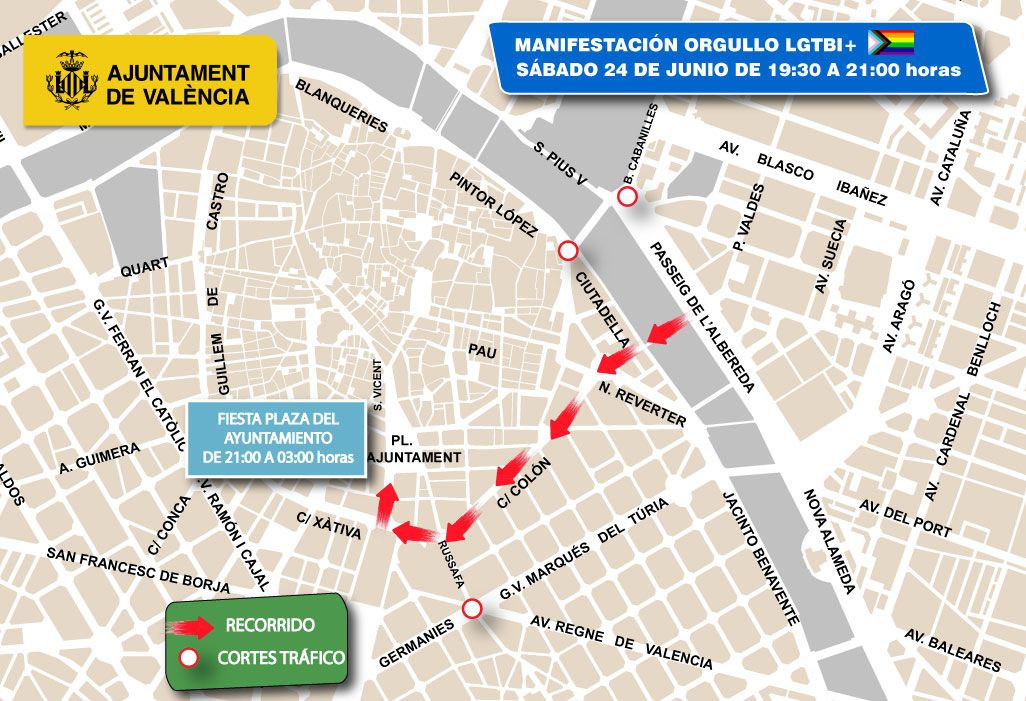 Recorregut i talls de trànsit per la manifestació de l'Orgull 2023