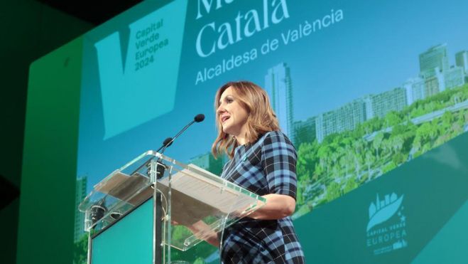 María José Catalá durante su discurso en la ceremonia de apertura de la Capitalidad Verde Europea 2024