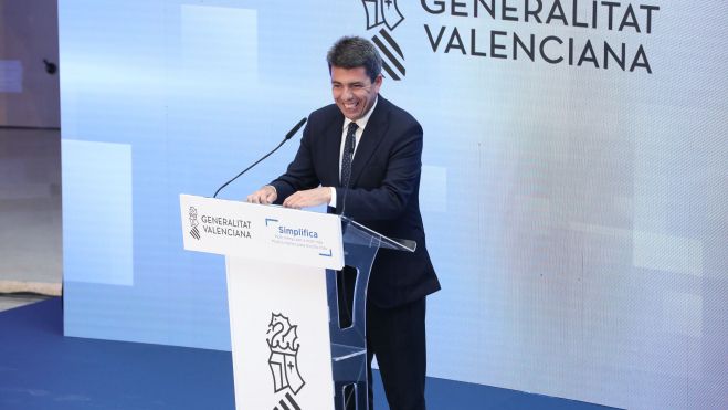 El president Carlos Mazón durant la presentació del Pla Simplifica