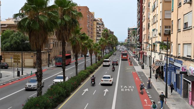 La avenida Pérez Galdós de València en la actualidad