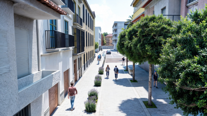 Simulación virtual de cómo quedará tras las obras el centro histórico de Gandia 