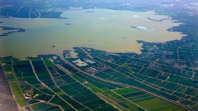 Imatge aèria de l'Albufera de València