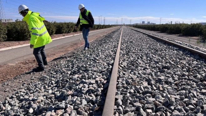 Obras del Corredor Mediterráneo en la zona de Sagunt. Imagen www.valenciaport.com