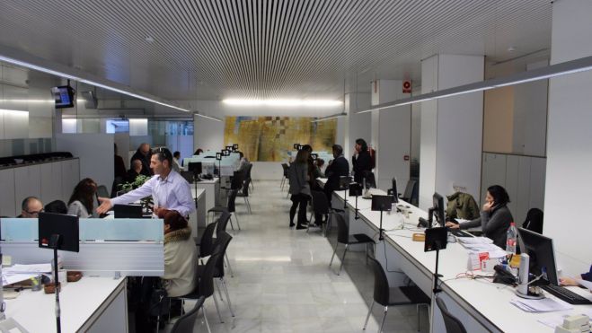 Interior de un edificio de la administración pública valenciana 