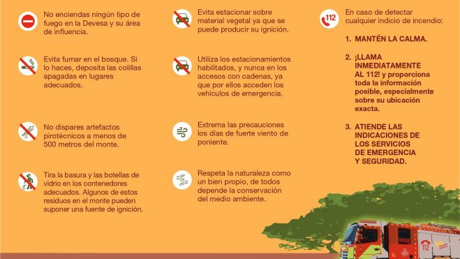 Díptic amb prohibicions i recomanacions sobre incendis a la Devesa del Saler