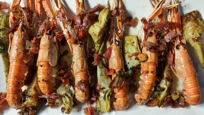 Un plato elaborado con cigala de Gandia