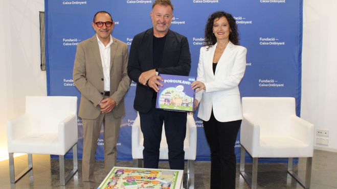 Presentación del nuevo juego de mesa "Porquiland" creado por la Fundació Caixa Ontinyent