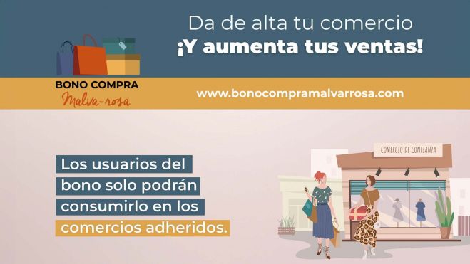 Cartel bonos comercio Malva rosa Cartel bonos comercio Malva rosa